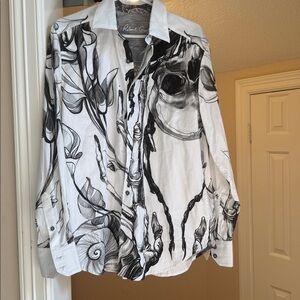 Robert Graham Monochrome Artistic Button-Up Shirt